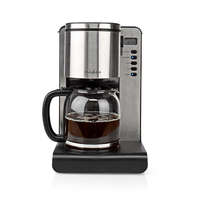 Nedis Kávéfőző | Kávé filter | 1.5 l | 12 Csészék | Melegen tartó funkció | Bekapcsolás időzítő | LCD Kijelző | Óra funkció | Alumínium / Fekete