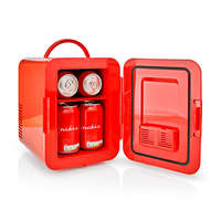Nedis Hordozható mini hűtőszekrény | 4 l | 12 V DC / 100 - 240 V AC | Piros