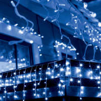  Home KKF 308/BL LED-es fényfüggöny, 10 m / 300 db kék LED, 8 fényprogram, fehér vezeték, hálózati adapter, kül- és beltéri kivitel