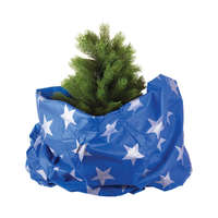  Home KT 250/BL karácsonyfa takaró, kék alap, ezüst csillagok, fleece, beltéri
