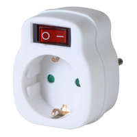 Somogyi Elektronic Home NVK 1/WH hálózati aljzat, gyermekvédelemmel ellátva, kapcsolós, IP20 kivitel, max. 3680W, fehér