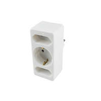 Somogyi Elektronic Home NV 13/WH hálózati elosztó, 3 aljzat, 1 védőérintkezős aljzat (max. 3680W), 2 EURO aljzat (max. 3500W), fehér