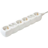 Somogyi Elektronic Home NV 18/WH hálózati elosztó, 1,5 m, H05VV-F 3G1,0 mm2 kábel, IP 20 kivitel, 4 védőérintkezős és 4 euro aljzat, max. 3500W, fehér