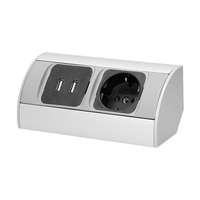 GTV SAROKBA ILLESZTHETŐ ASZTALI ELOSZTÓ, MINI 1X(2P+F),+2 USB TÖLTŐ, EZÜST, SCHUKO, MAX 3680W OR-AE-1310(GS)