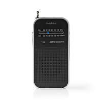 Nedis FM rádió Hordozható kivitel | AM / FM | Elemes Áramellátás | Analóg | 1.5 W | Fekete Fehér Képernyő | Bluetooth® | Fejhallgató kimenet |