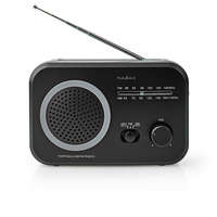 Nedis FM rádió | Hordozható kivitel | AM / FM | Elemes Áramellátás / Hálózati Áramellátás | Analóg | 1.8 W | Fekete Fehér Képernyő | Bluetooth® | Fejhallgató kimenet | Hordozó fogantyú | Fekete / Szürke