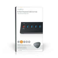 Nedis USB hub | USB Micro-B Aljzat | USB-A Aljzat | 8-Port port(s) | QC3.0 / USB 3.2 Gen 1 | Hálózati Áramellátás / USB-áramellátású | 5 Gbps | 8x USB