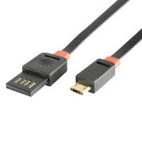  Home USBF 3 töltőkábel, 2 oldalú, fordítható, USB-A dugó, microUSB-B dugó, 3m, 2,1A, adatkábel