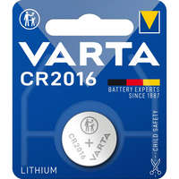 Varta Lítium gombelem CR2016 | 3 V DC | 87 mAh | 1 - Buborékfólia | Ezüst