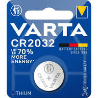 Varta Lítium gombelem CR2032 | 3 V DC | 220 mAh | 1 - Buborékfólia | Ezüst