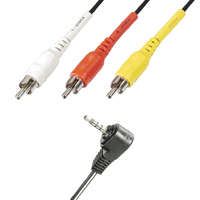 Somogyi Elektronic Home VC 20-2 videókábel, 4 pólusú 3,5mm dugó, RCA dugó, 2m