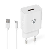 Nedis Fali Töltő | 1x 2.4 A A | Kimenő csatlakozók száma: 1 | USB-A | Micro USB (Lengő) Kábel | 1.00 m | 12 W | Single Voltage Output