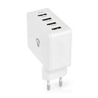 Nedis Fali Töltő | Gyors töltés funkció | 2x 1.0 A / 2x 2.4 A A | Kimenő csatlakozók száma: 4 | 4x USB-A | Nincs Kábel Mellékelve | 24 W | Single Voltage Output