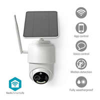 Nedis SmartLife kültéri kamera | Wi-Fi | Full HD 1080p | Dönthető billenthető | IP65 | Max. akku élettartam: 5 Hónap | Felhőalapú Tárolás (opcionális) / microSD (nem tartozék) | 5 V DC | Mozgásérzékelővel | Éjjellátó | Fehér