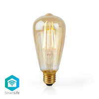 Nedis SmartLife LED izzó | Wi-Fi | E27 | 500 lm | 5 W | Meleg Fehér | 2200 K | Üveg | Android™ / IOS | ST64 | 1 db