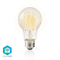 Nedis SmartLife LED izzó | Wi-Fi | E27 | 500 lm | 5 W | Meleg Fehér | 2700 K | Üveg | Android™ / IOS | A60 | 1 db