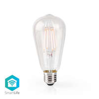 Nedis SmartLife LED izzó | Wi-Fi | E27 | 500 lm | 5 W | Meleg Fehér | 2700 K | Üveg | Android™ / IOS | ST64 | 1 db