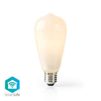 Nedis SmartLife LED izzó | Wi-Fi | E27 | 500 lm | 5 W | Meleg Fehér | 2700 K | Üveg | Android™ / IOS | ST64 | 1 db