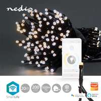 Nedis SmartLife Dekoratív LED | Húr | Wi-Fi | Meleg és lehűlni fehér | 200 LED&#039;s | 20.0 m | Android™ / IOS