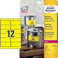  Etikett címke speciális L6107-20 fólia időjárásálló sárga poliészter 99,1x42,3mm 20ív Avery