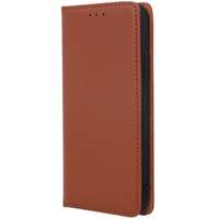 Samsung Galaxy S23 Plus SM-S916, Oldalra nyíló tok, valódi bőrtok, stand, Smart Pro, barna
