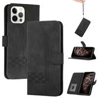Xiaomi 13 Lite / Civi 2, Oldalra nyíló tok, stand, kártyatartóval, kézpánttal, Wooze Illusion, fekete