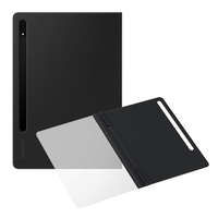 Samsung Galaxy Tab S7 Plus 12.4 / Tab S7 FE 12.4 / Tab S8 Plus 12.4, mappa tok, átlátszó előlap, érintőceruza tartó, Note View Cover, fekete, gyári