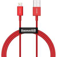 USB töltő- és adatkábel, Lightning, 100 cm, 2400 mA, törésgátlóval, gyorstöltés, PD, Baseus Superior, CALYS-A09, piros