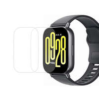 Xiaomi Redmi Watch 5 Active, Kijelzővédő fólia, ütésálló fólia (az íves részre nem hajlik rá!), Tempered Glass (edzett üveg), Clear, 2 db / csomag