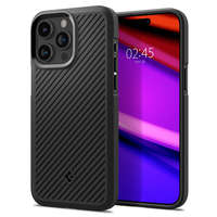 Apple iPhone 15 Pro Max, Szilikon tok, Spigen Core Armor, csíkos minta, fekete