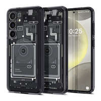 Spigen Samsung Galaxy S24 SM-S921, Műanyag hátlap védőtok + szilikon keret, Telefon belső minta, Spigen Ultra Hybrid Zero One, átlátszó/füst