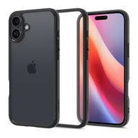 Spigen Apple iPhone 16 Plus, Műanyag hátlap védőtok + szilikon keret, Spigen Ultra Hybrid, átlátszó/fekete