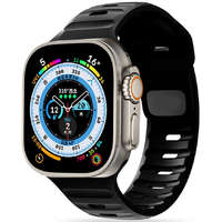 Apple Watch 4-6, SE, SE (2022) (42 / 44 mm) / Watch 7-9 (45 mm) / Watch 10 (46 mm) / Watch Ultra 1-2 (49 mm), szilikon pótszíj, állítható, TP IconBand Line, fekete