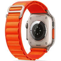 Apple Watch 4-6, SE, SE (2022) (42 / 44 mm) / Watch 7-9 (45 mm) / Watch 10 (46 mm) / Watch Ultra 1-2 (49 mm), textíl pótszíj, nylon, állítható, hullámos kialakítású akasztórész, TP Nylon Pro, narancssárga