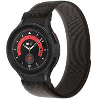 Samsung Galaxy Watch 4 / 5 / 5 Pro / 6 / 7 / FE (40 / 44 / 45mm) / Watch 4 Classic / 6 Classic (42 / 43 / 46mm), textíl pótszíj, nylon, állítható, légáteresztő, TP Nylon, fekete/narancssárga