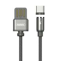 Kábelek - Adapterek Töltőkábel: Remax Gravity RC-095a mágneses USB / TYPE- C (USB-C) típusú USB kábel LED 1M 1.5A fekete