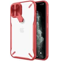 iPhone Telefontok iPhone 12 Pro Max - Nillkin Cyclops - áttetsző kemény hátlaptok, piros szilikon kerettel, kitámasztható kamerafedéllel