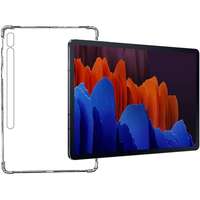 Samsung Tablettok Samsung Galaxy Tab S7+ PLUS 12.4 coll (SM-T970, SM-T976) - átlátszó, sarokerősített szilikon tablet tok