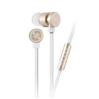 Tokgalaxis Headset: GUESS - fehér / arany, hangerőszabályzós stereo headset audio csatlakozóval