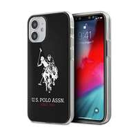 iPhone Telefontok iPhone 12 mini - U.S. Polo Assn. Big Horse - műanyag mintás hátlap tok, szilikon kerettel - fekete