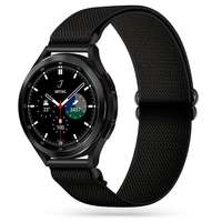 Samsung Okosóra kiegészítők Samsung Galaxy Watch 4 (40 / 42 / 44 / 46 mm) okosóra szíj - Mellow fekete szövet (stretch) szíj (20 mm szíj szélesség)
