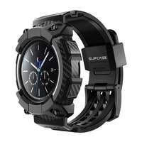 Samsung Okosóra kiegészítők Samsung Galaxy Watch 4 (46 mm) okosóra szíj+tok - SUPCASE Unicorn Beetle Pro fekete szilikon szíj+tok