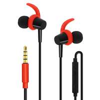 Tokgalaxis Headset: Forver SP-100 - fekete/piros stereo headset fülhallgató, mikrofonnal