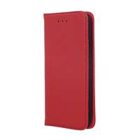 iPhone Telefontok iPhone 14 Pro - Smart piros mágneses szilikon keretes Eredeti Bőr könyvtok