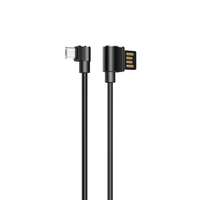 Kábelek - Adapterek Kábel: HOCO U37 - USB / MicroUSB fekete kábel 1,2m (90 fokban elfordított csatlakozó véggel) 2,4A