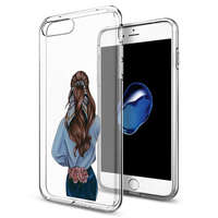 iPhone Telefontok iPhone 7 / 8 - L Arte Girl - mintás átlátszó műanyag hátlap tok, szilikon kerettel