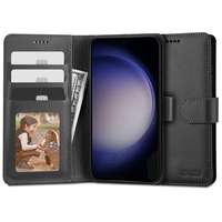 Samsung Telefontok Samsung Galaxy S23+ (S23 Plus) - fekete ráhajtófüles bőr könyvtok
