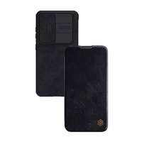 Samsung Telefontok Samsung Galaxy S23+ (S23 Plus) - Nillkin Qin Pro - kihajtható bőr könyvtok, csúsztatható kameravédővel, fekete