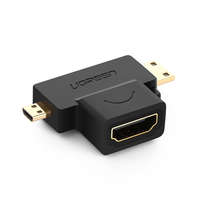 Kábelek - Adapterek Adapter: UGREEN 20144 - HDMI / Mini HDMI / Micro HDMI HUB porttal adapter, fekete