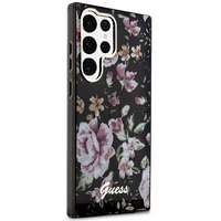 Samsung Telefontok Samsung Galaxy S23 Ultra - Guess Flower Collection hátlap tok - virágmintás/fekete